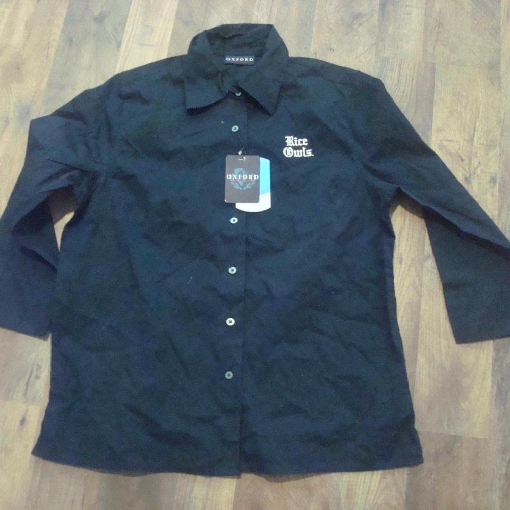 RICE‎ OWLS SMALL WOMENS DRESS SHIRT VINTAGE 00S Y2K G2
